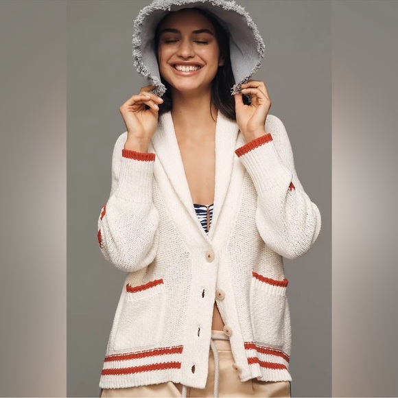 Maeve White and Red Cowl Neck Sweater - Picture 2 of 10